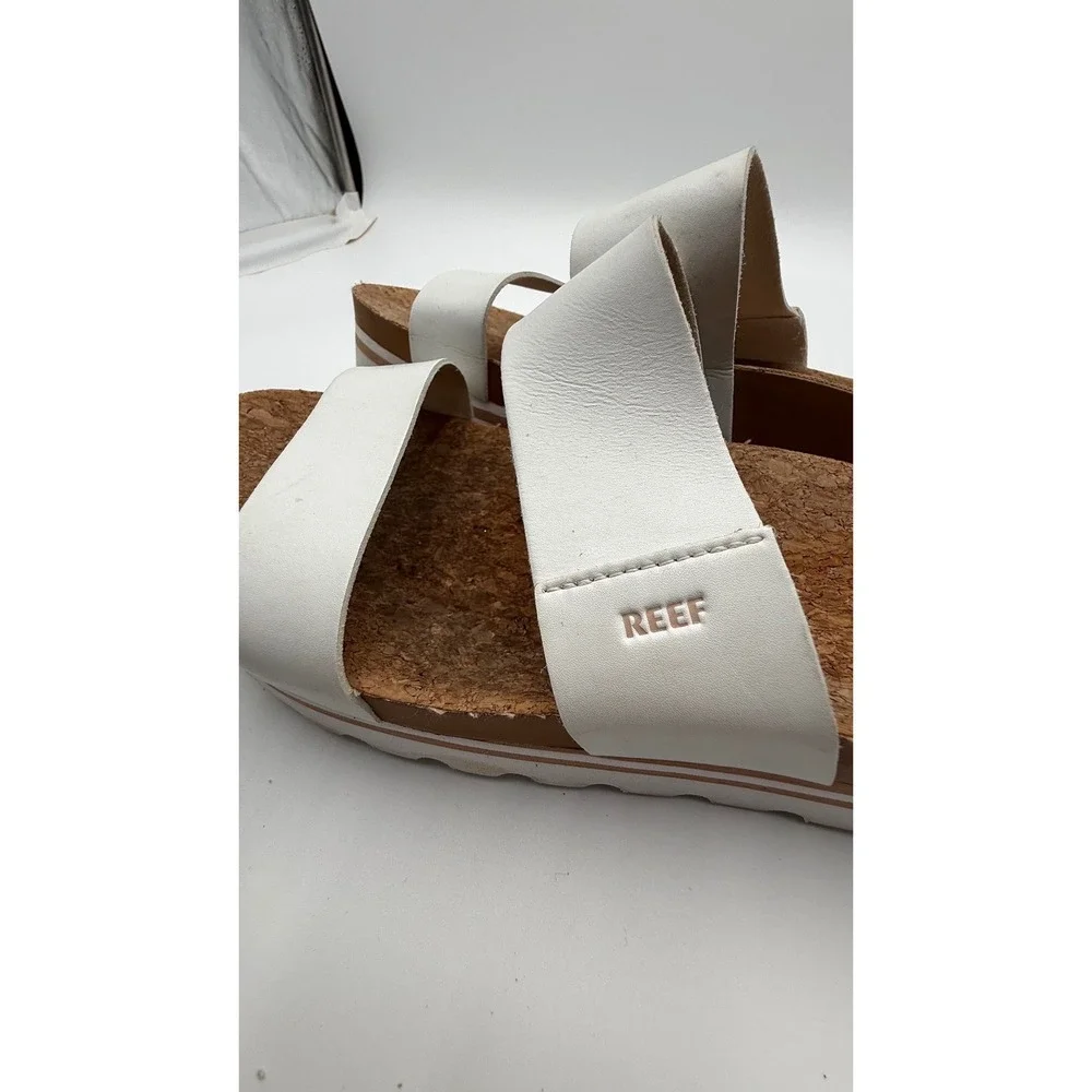 Reef Cushion‎ Vista Hi Platform Sandals White Cork Footbed Size 10